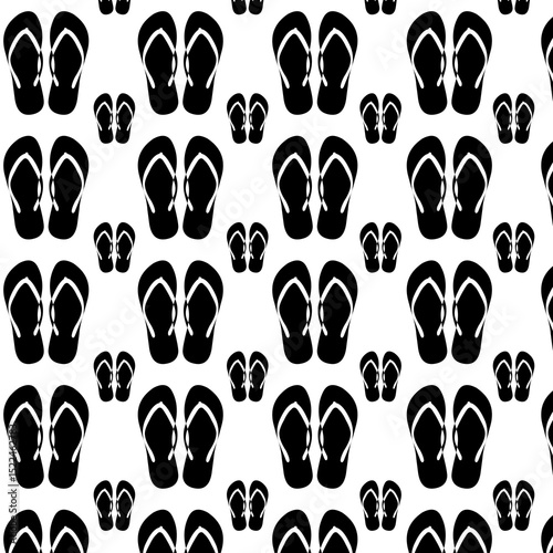 Vector black and white pattern of flip flops
