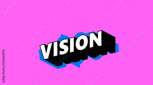 VISION Text in Graffiti Style with Color-Changing Background