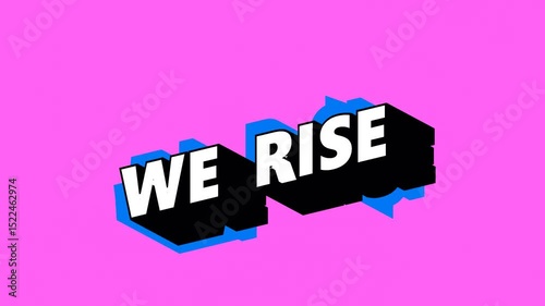 WE RISE Text in Graffiti Style with Color-Changing Background