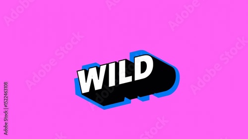 WILD Text in Graffiti Style with Color-Changing Background