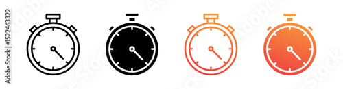 Time Multi Style Icon Set Vector 