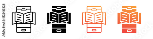 Ebook Multi Style Icon Set Vector 