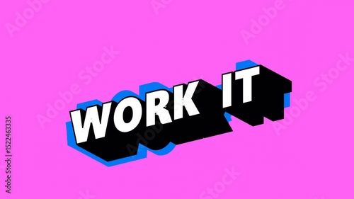 WORK IT Text in Graffiti Style with Color-Changing Background