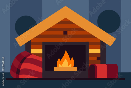 Cozy Cabin Fireplace Warmth, Comfort, and Relaxation in a Winter Wonderland