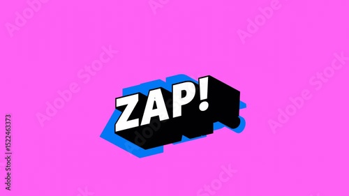 ZAP! Text in Graffiti Style with Color-Changing Background