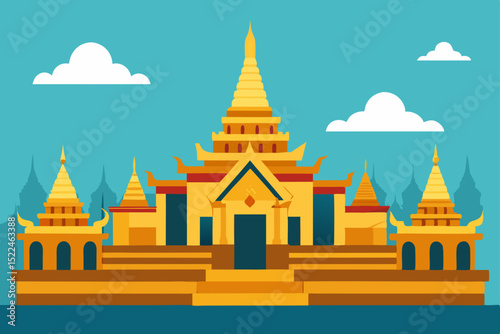golden grand palace and wat phra kaeo a revered