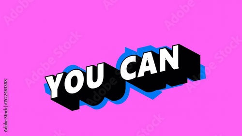 YOU CAN Text in Graffiti Style with Color-Changing Background
