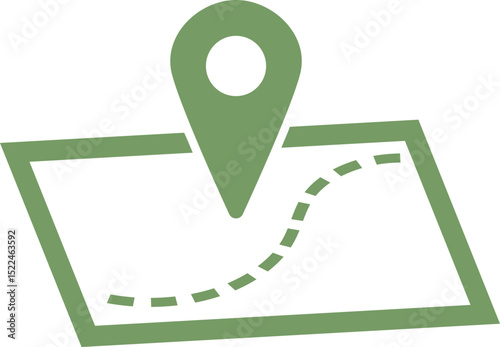 マッピングされた地図のアイコンイラスト