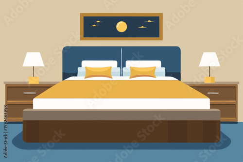 yacht master suite with plush bedding brass fixture