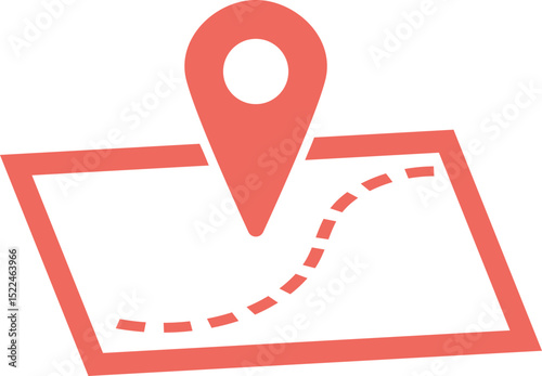 マッピングされた地図のアイコンイラスト