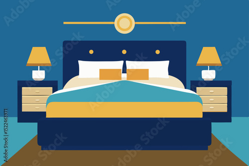 yacht master suite with plush bedding brass fixture