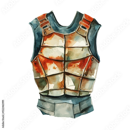 Body Protector, watercolor illustration vector, high quality, isolated on a white background.