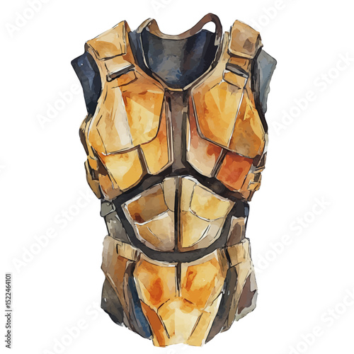 Body Protector, watercolor vector, high quality, isolated on a white background.