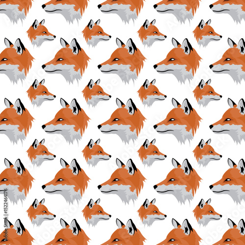 Orange fox head pattern vector