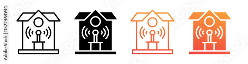 Wifi Hotspot Multi Style Icon Set Vector 