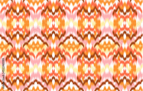 Design ikat pattern abstract geometric ikat ethnic, folk pattern Aztec style, Gyp sy, Mexican, Indian, Scandinavian, design ikat for background, wallpaper, carpet, wrapping, fabric, textile fashion. 