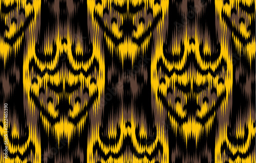 Design ikat pattern abstract geometric ikat ethnic, folk pattern Aztec style, Gyp sy, Mexican, Indian, Scandinavian, design ikat for background, wallpaper, carpet, wrapping, fabric, textile fashion. 