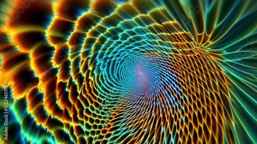 Wallpaper Mural Abstract swirl pattern with orange green and blue colors Torontodigital.ca