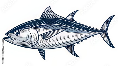 An animated tuna surges forward, streaked with vibrant hues that enhance its fluid motion.