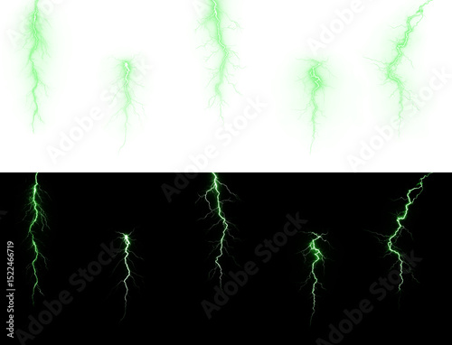 Electric, energy, lightning, green, electricity powerful PNG effect with neon flash and high voltage. PNG Overlay with transparent background, glowing futuristic spark for tech or sci-fi design.