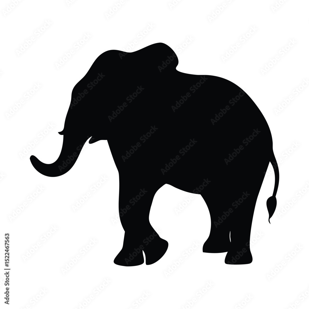 Obraz premium Elephant Silhouette Vector design white Background.