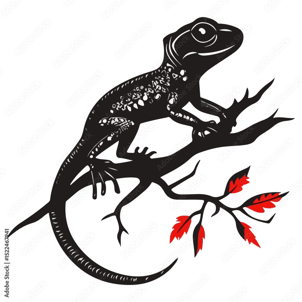 Obraz premium lizard, reptile, vector, transparent background, creature, lacertilia, animal, isolated, nature, wildlife