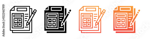 Calculator Multi Style Icon Set Vector 