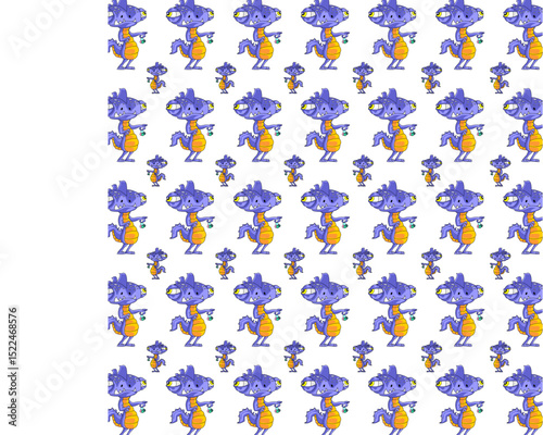 Purple monster seamless pattern vector