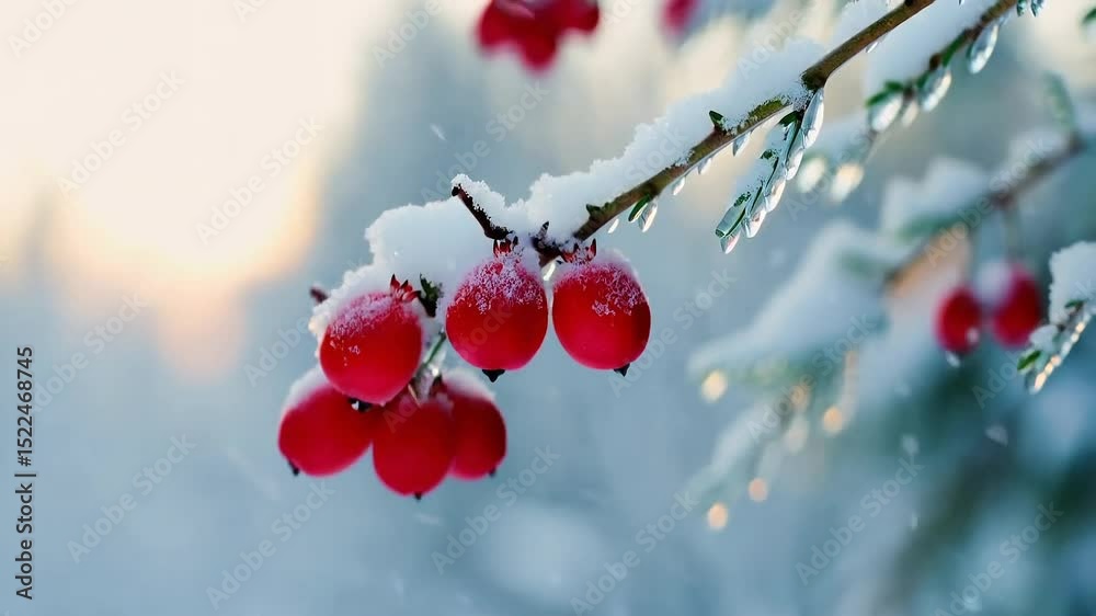 red berries in snow