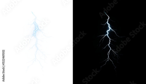 Lightning, blue, electric, glowing, radiant intense PNG strike with neon flash and thunder spark. PNG Overlay on transparent background, dynamic energy surge and electrifying sky brilliance.