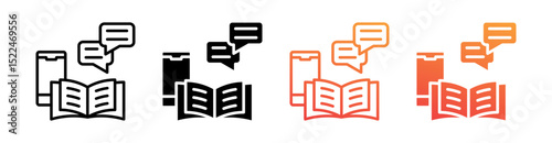 Ebook Multi Style Icon Set Vector 