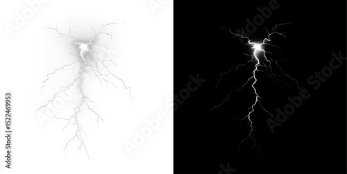 Lightning, electricity, energy, power, thunderstorm — glowing PNG flash with electric strike. PNG Overlay on transparent background, isolated light effect for white energy-themed designs.