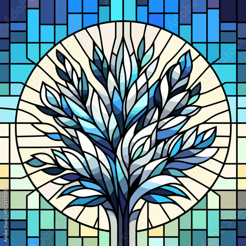 Abstract stained glass tree 