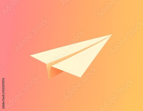 Wallpaper Mural 3D Paper Airplane on Gradient Background Torontodigital.ca