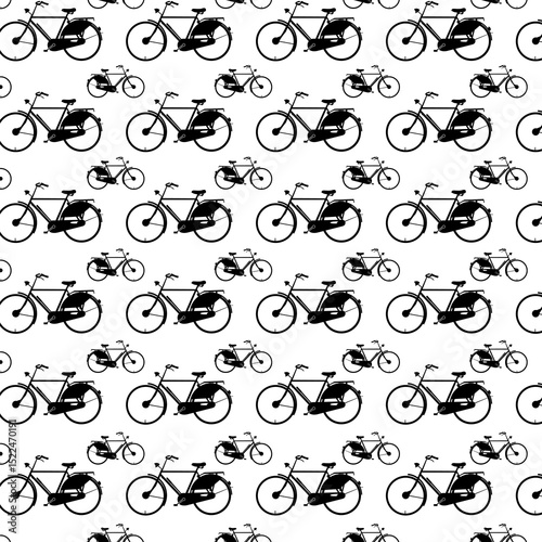 Vintage bicycle black and white pattern vector