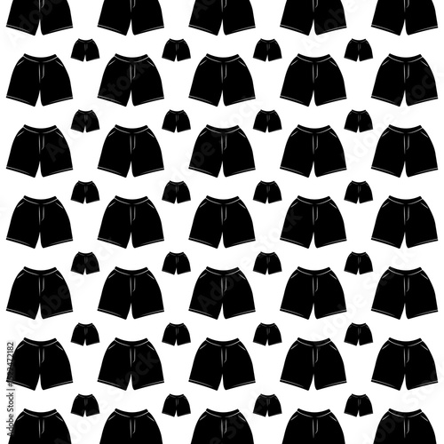 Vector pattern of black and white shorts