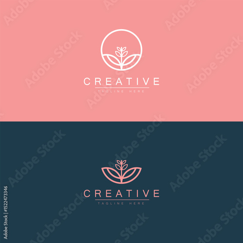 Abstract Flower  Resort Spa Logo icon, Isolated in different Background