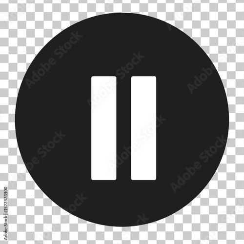 Song player concept play button icon. Video player concept, round and rectangular, black and white