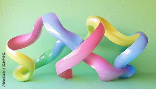 Colorful, abstract shapes in a soft, pastel color palette.