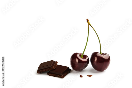 Indulge in the exquisite pairing of cherries and dark chocolate