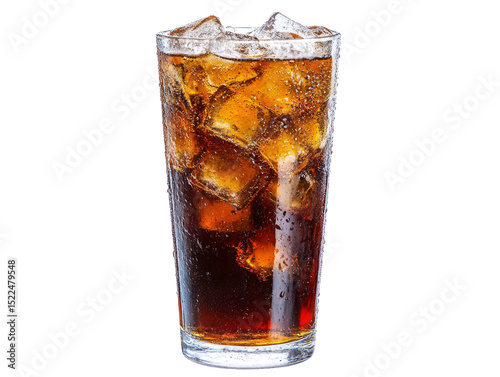 glass of cola with ice