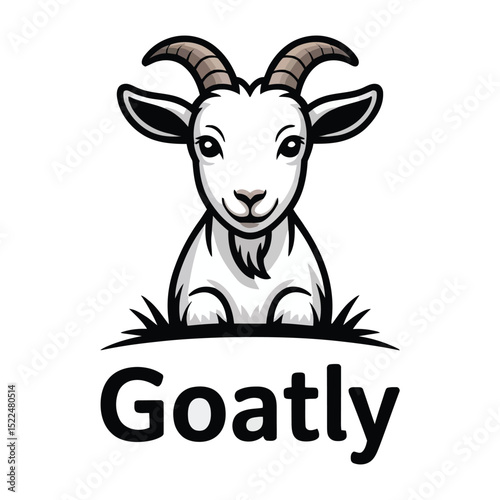 Vector Goat logo in flat bold style – aggressive goat head design ideal for sports branding, farm identity, gym mascots, or mountain-themed logos

