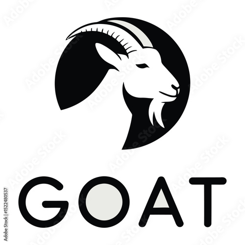 Vector Goat logo in flat bold style – aggressive goat head design ideal for sports branding, farm identity, gym mascots, or mountain-themed logos

