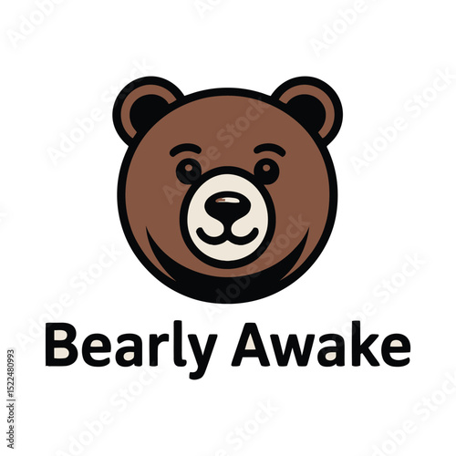 Minimalist flat bear logo in modern vector style – simple animal silhouette emblem for branding, mascots, outdoor, or wildlife-themed businesses


