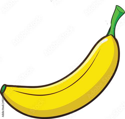 banana, fruit, food, isolated, yellow, tropical, healthy, vector, 