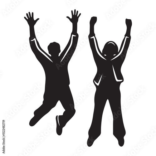 Silhouette of Three Dancing Women in Party Poses