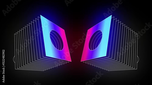 3D VJ loop with glow shapes
