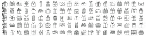icons set. Gift box icons represent exciting presents, perfect for various occasions like birthdays, christmas, and other celebrations, adding a touch of joy