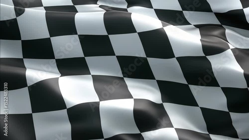 Checkered flag waving animated background represents finish line success achievement racing concept event victory and competition.