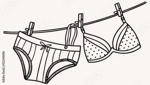 clothes hanging on a clothesline